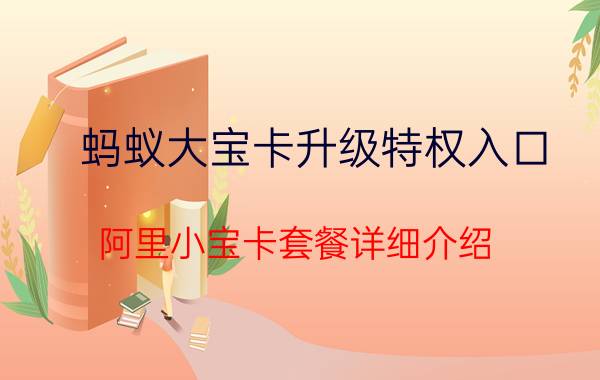 蚂蚁大宝卡升级特权入口 阿里小宝卡套餐详细介绍？